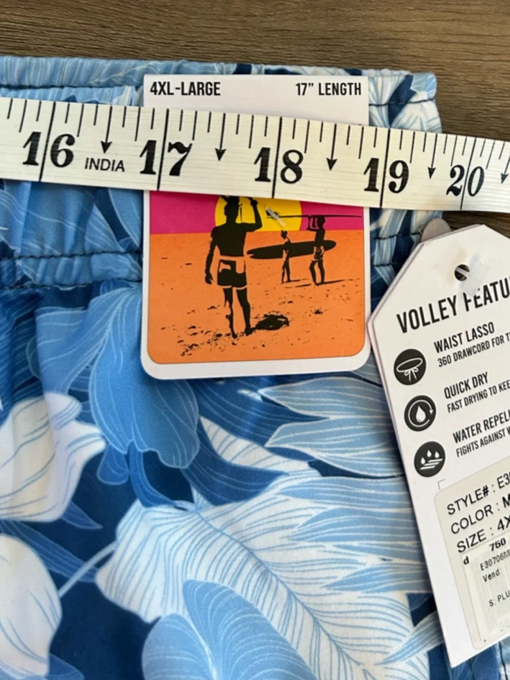 Men’s 4XL The Endless Summer Swim Trunks Patriotic Tropical Floral NWT Big Tall
